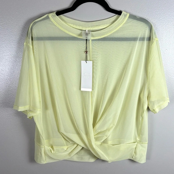 NWT Calia Light Green Twisted Mesh Tee - Picture 5 of 10